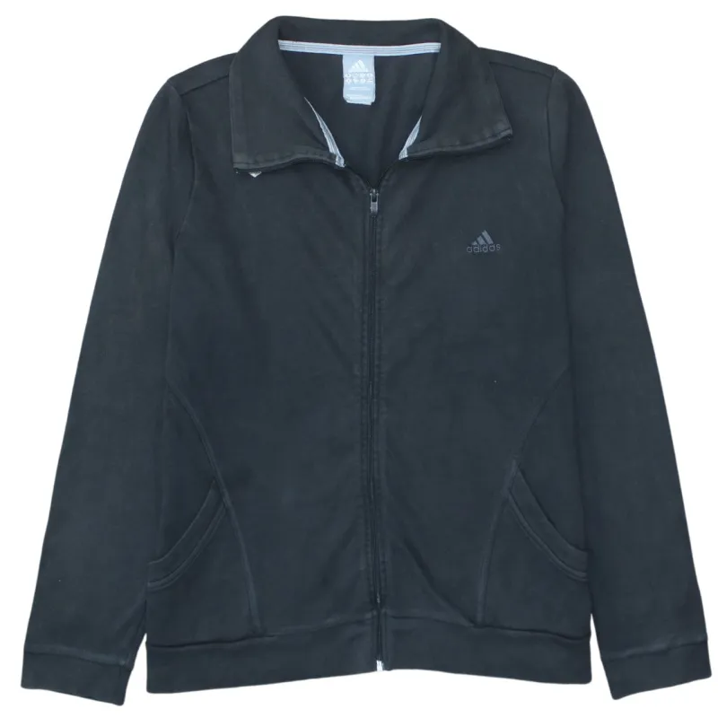 Adidas Black Full Zip Jacket Women’s XLarge Embroidered Chest Logo Zip Pockets Casual Top sold by Vintage Club