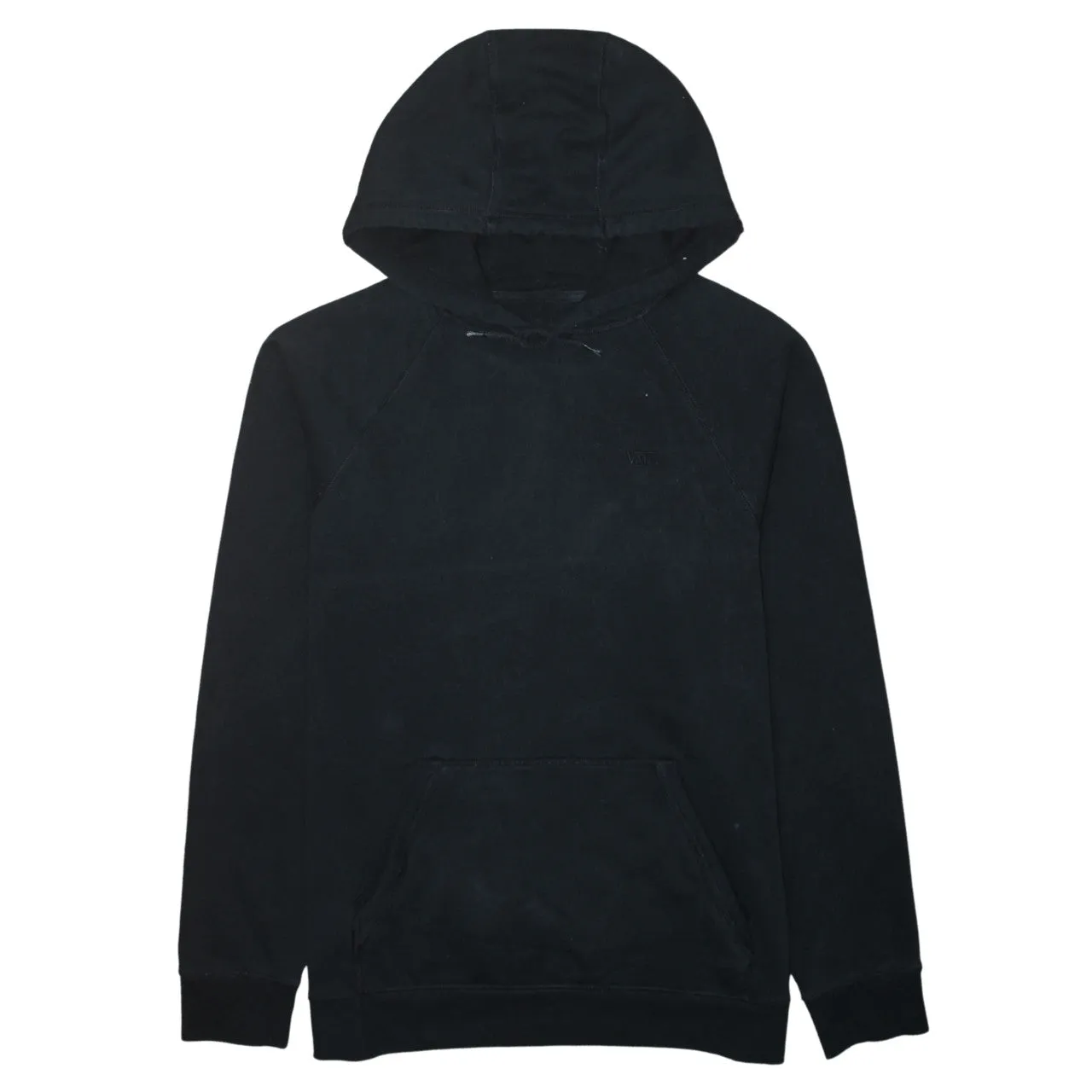 Vans Black Hoodie Women’s Large Embroidered Chest Logo Front Pocket Pullover Sweatshirt sold by Vintage Club
