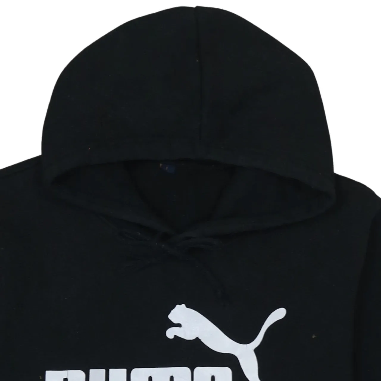 Puma Black Hoodie Women’s Large Printed Big Logo Front Pocket Pullover Sweatshirt sold by Vintage Club product image thumbnail 3