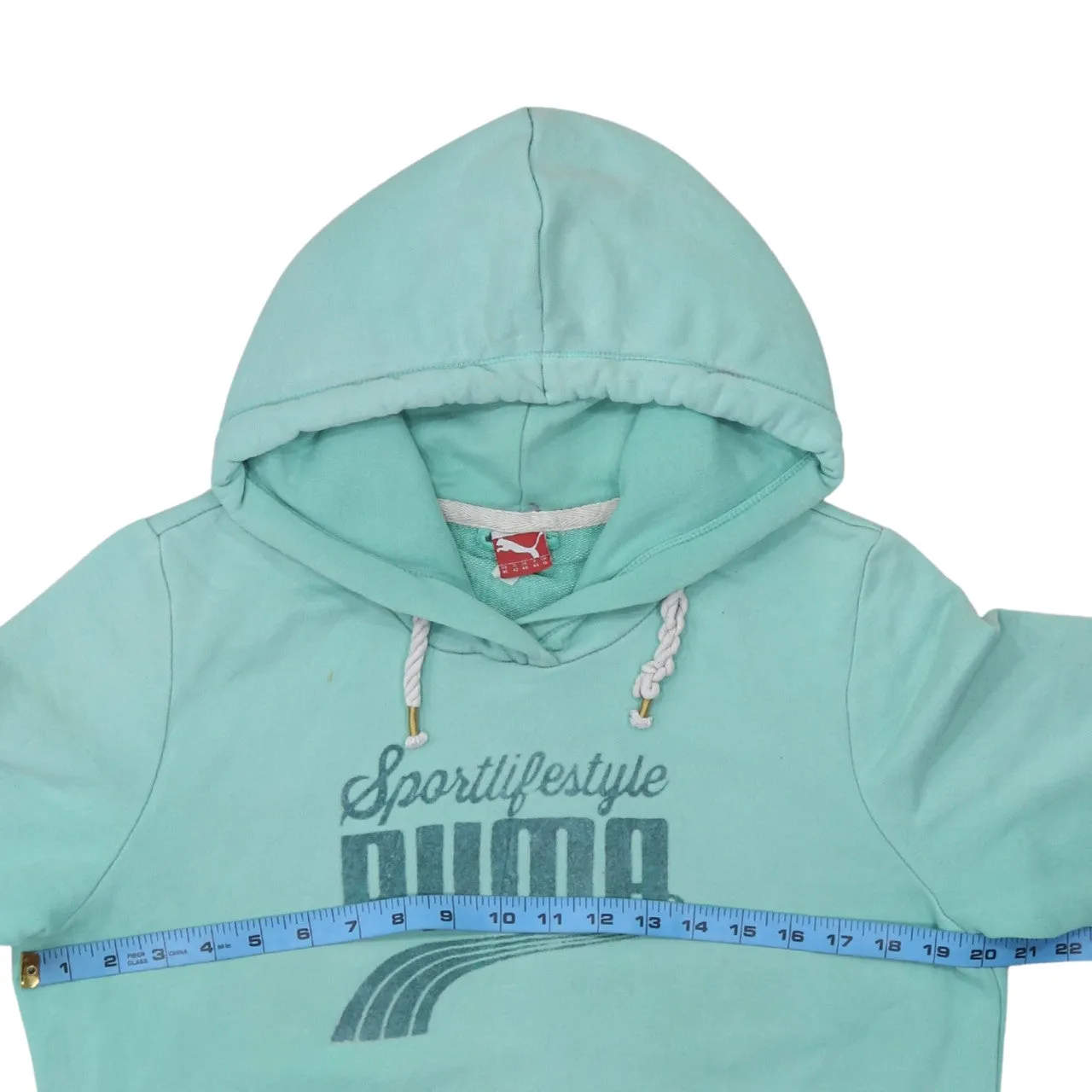 Puma Mint Green Hoodie Women’s XLarge Printed Sportlifestyle Logo Front Pocket Pullover Sweatshirt sold by Vintage Club product image thumbnail 5