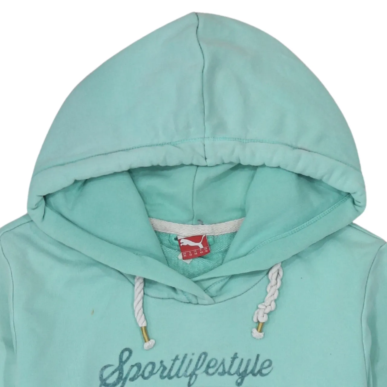 Puma Mint Green Hoodie Women’s XLarge Printed Sportlifestyle Logo Front Pocket Pullover Sweatshirt sold by Vintage Club product image thumbnail 3