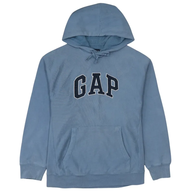 Gap Light Blue Hoodie Men's Small Embroidered Arch Logo Front Pocket Pullover Sweatshirt sold by Vintage Club
