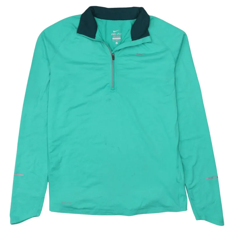 Nike Teal Green Quarter Zip Top Women’s Large Dri Fit Reflective Trim Running Pullover sold by Vintage Club