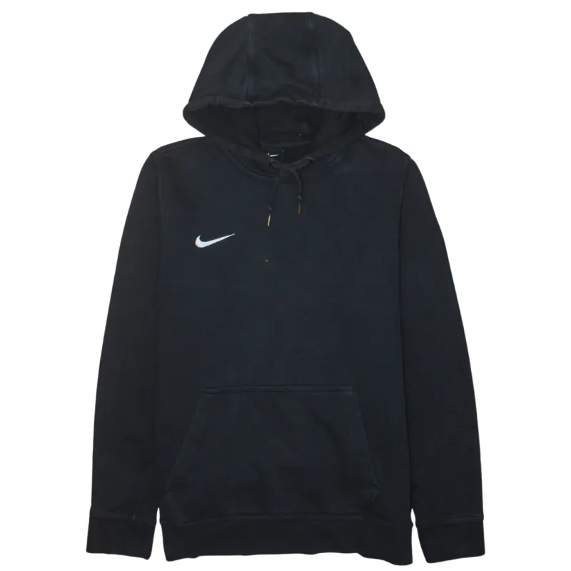 Nike Black Hoodie Men's Medium Embroidered Swoosh Drawstring Hood Front Pocket Sweatshirt sold by Vintage Club