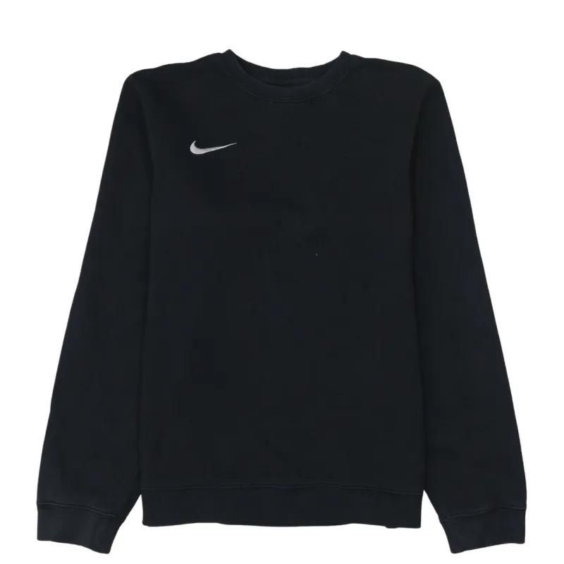 Nike Black Sweatshirt Men's Small Printed Swoosh Logo Crewneck Pullover Fleece Top sold by Vintage Club