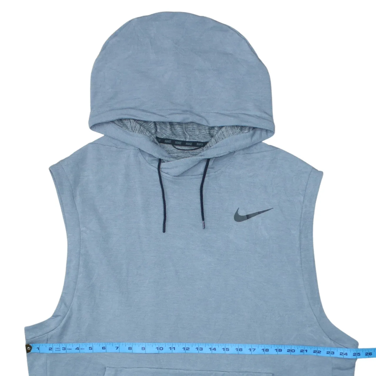 Nike Light Blue Sleeveless Hoodie Women’s XXLarge Printed Swoosh Pocket Pullover Top sold by Vintage Club product image thumbnail 5