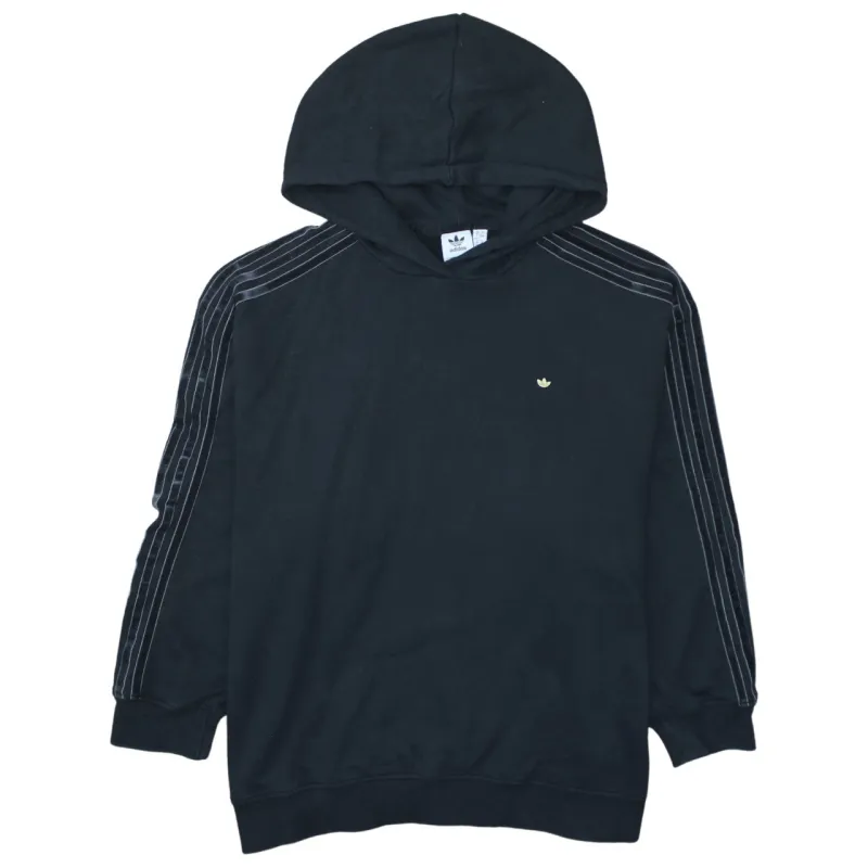Adidas Black Hoodie Women’s XXXLarge Small Trefoil Logo Three Stripe Sleeves Pullover sold by Vintage Club
