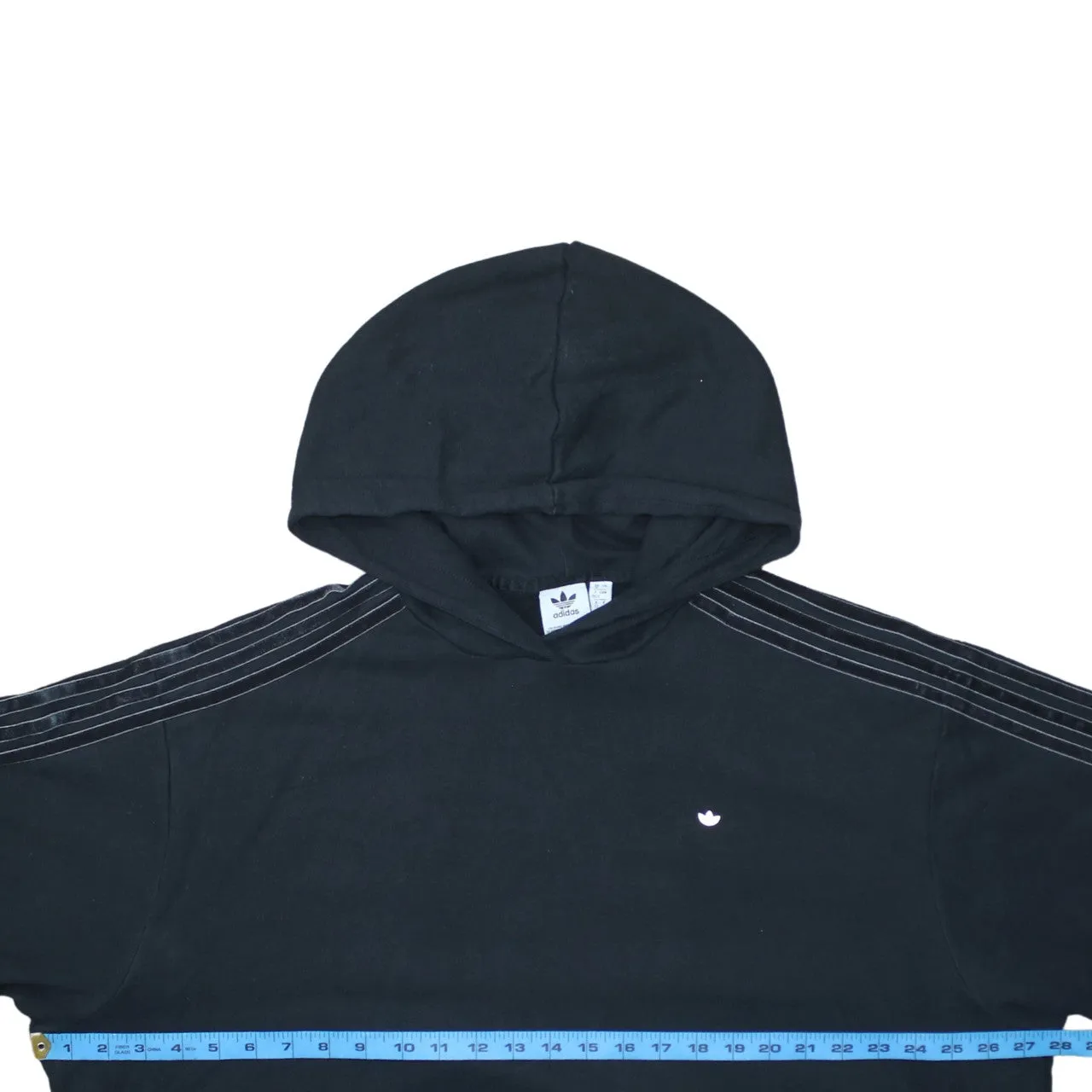 Adidas Black Hoodie Women’s XXXLarge Small Trefoil Logo Three Stripe Sleeves Pullover sold by Vintage Club product image thumbnail 5