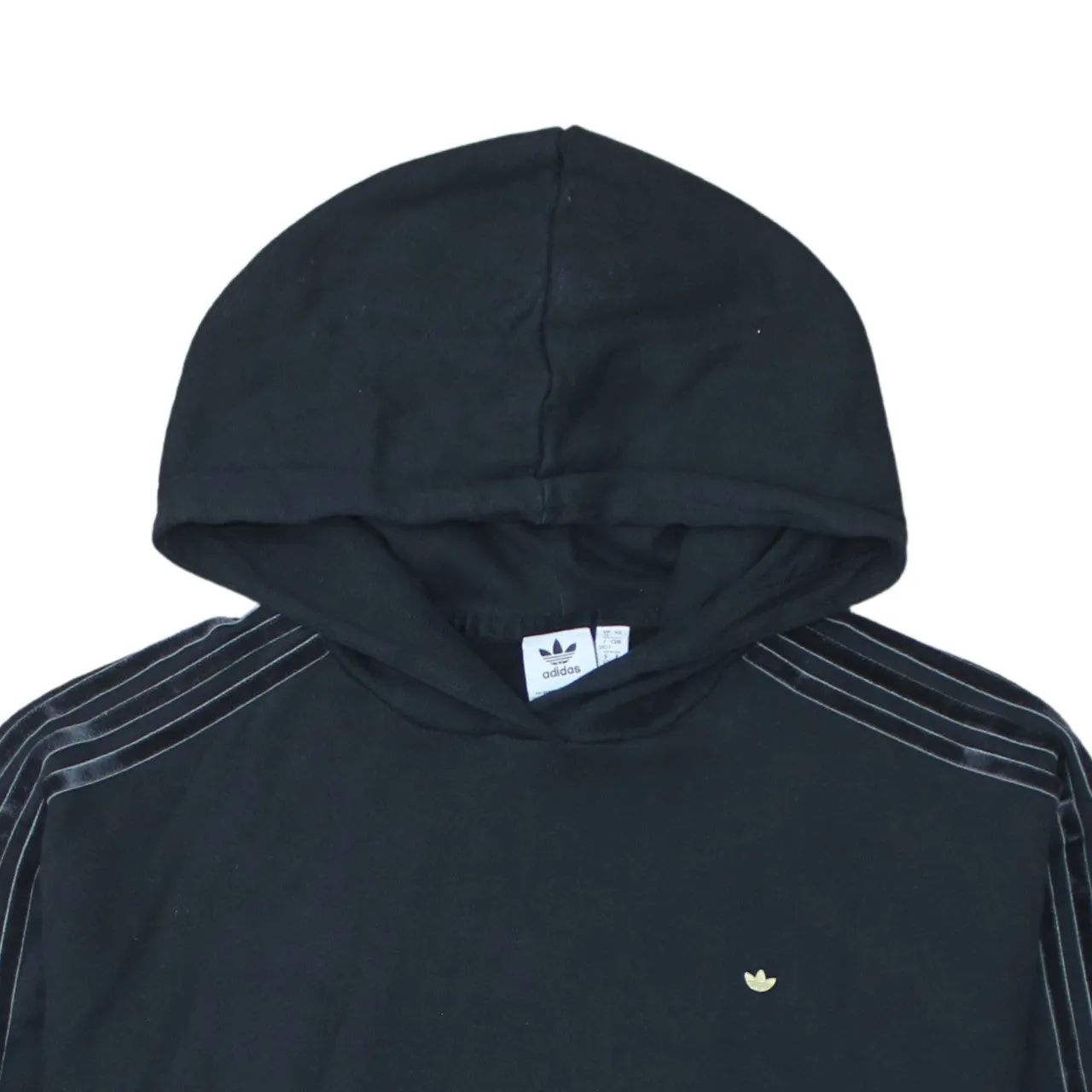 Adidas Black Hoodie Women’s XXXLarge Small Trefoil Logo Three Stripe Sleeves Pullover sold by Vintage Club product image thumbnail 3