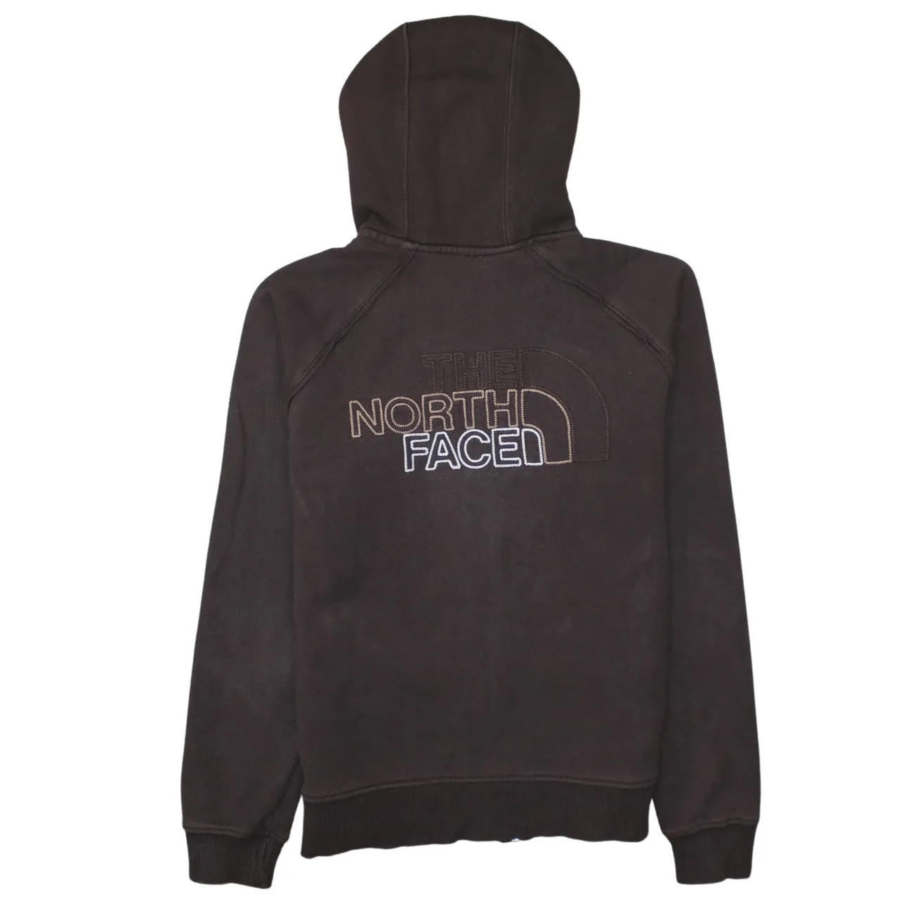The North Face Dark Brown Hoodie Women’s Large Embroidered Logo Full Zip Sweatshirt sold by Vintage Club product image thumbnail 2