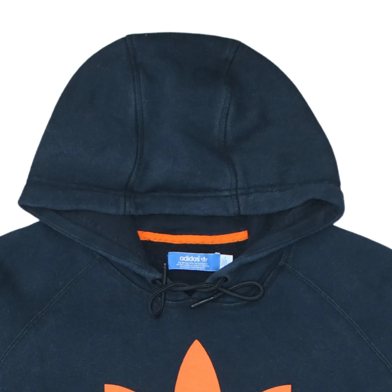 Adidas Navy Blue Hoodie Men’s Large Printed Trefoil Safety Logo Pocket Pullover Sweatshirt sold by Vintage Club product image thumbnail 3