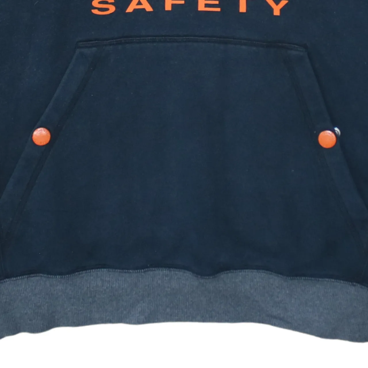 Adidas Navy Blue Hoodie Men’s Large Printed Trefoil Safety Logo Pocket Pullover Sweatshirt sold by Vintage Club product image thumbnail 4