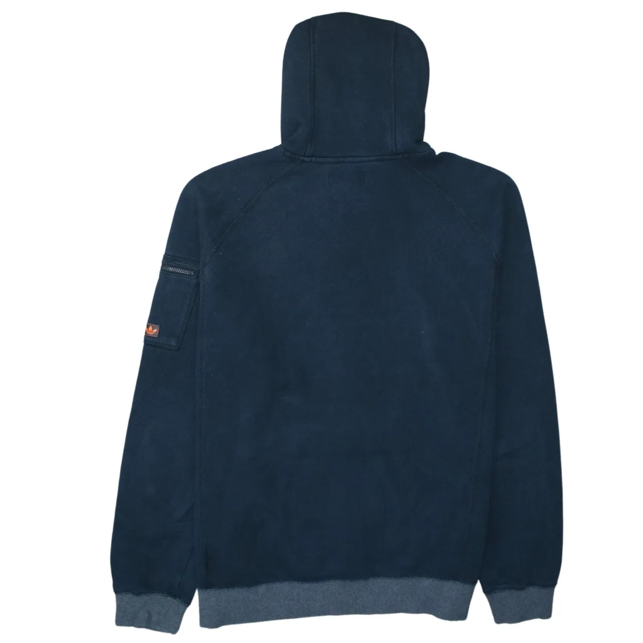 Adidas Navy Blue Hoodie Men’s Large Printed Trefoil Safety Logo Pocket Pullover Sweatshirt sold by Vintage Club product image thumbnail 2