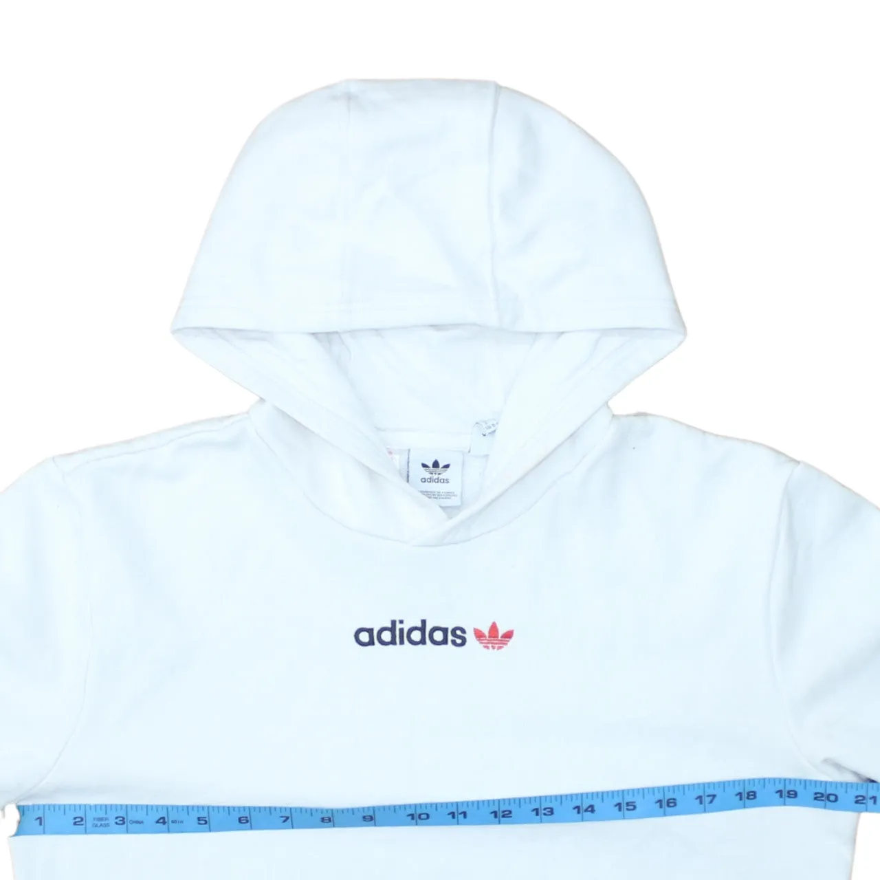 Adidas White Hoodie Women’s XLarge Printed Trefoil Logo Sleeve Graphics Pullover Sweatshirt sold by Vintage Club product image thumbnail 5