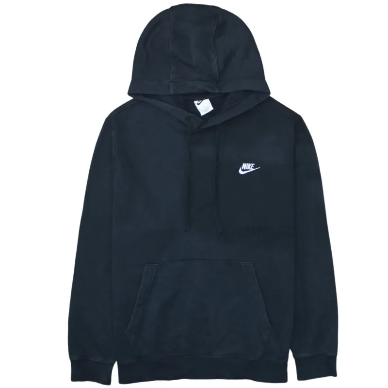 Nike Black Pullover Hoodie Men’s Medium Embroidered Swoosh Front Pocket Sweatshirt sold by Vintage Club