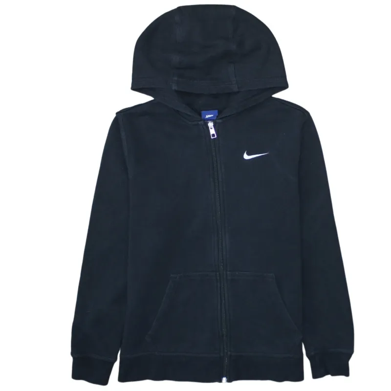 Nike Black Full Zip Hoodie Women’s XLarge Embroidered Swoosh Split Pocket Sweatshirt sold by Vintage Club