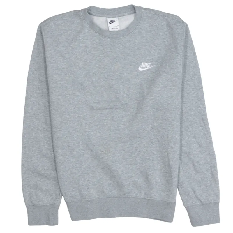 Nike Grey Sweatshirt Men's Small Embroidered Swoosh Logo Crewneck Pullover Fleece Top sold by Vintage Club