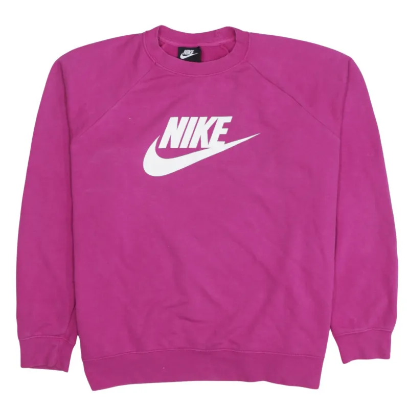 Nike Magenta Pink Sweatshirt Men's XLarge Printed Front Logo Crewneck Pullover Top sold by Vintage Club