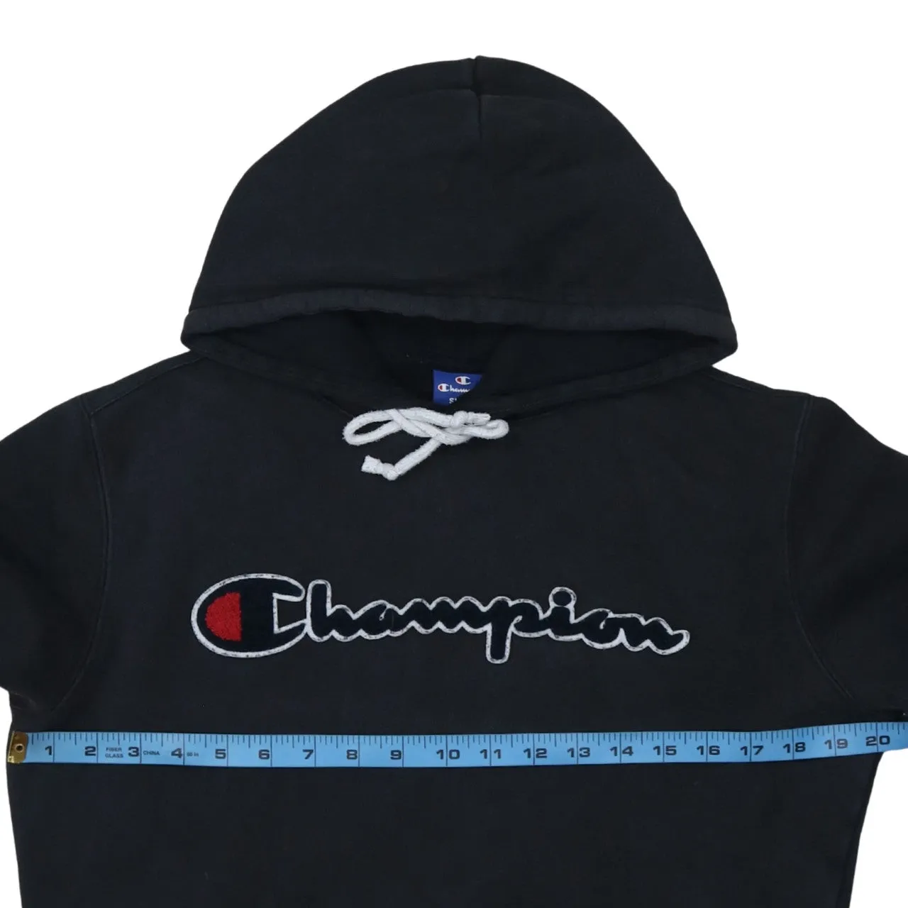 Champion Black Hoodie Men’s Small Embroidered Script Logo Front Pocket Pullover Sweatshirt sold by Vintage Club product image thumbnail 5