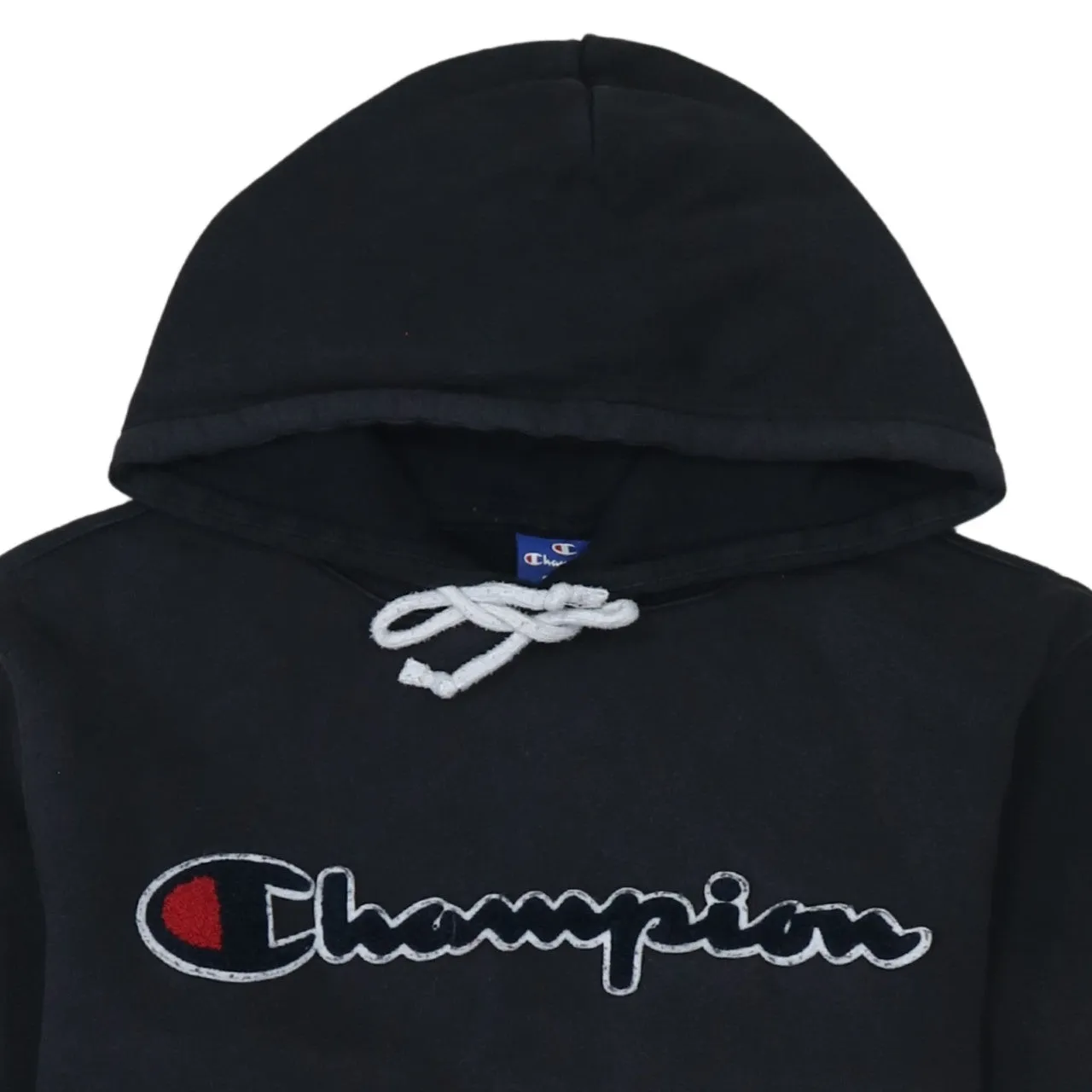 Champion Black Hoodie Men’s Small Embroidered Script Logo Front Pocket Pullover Sweatshirt sold by Vintage Club product image thumbnail 3