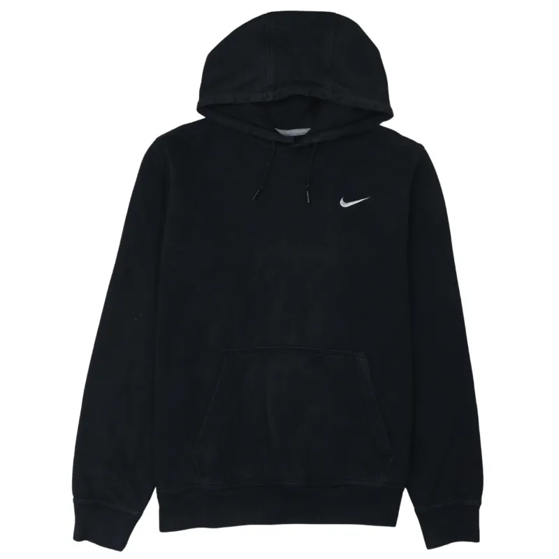 Nike Black Hoodie Women’s Large Embroidered Swoosh Front Pocket Pullover Sweatshirt sold by Vintage Club