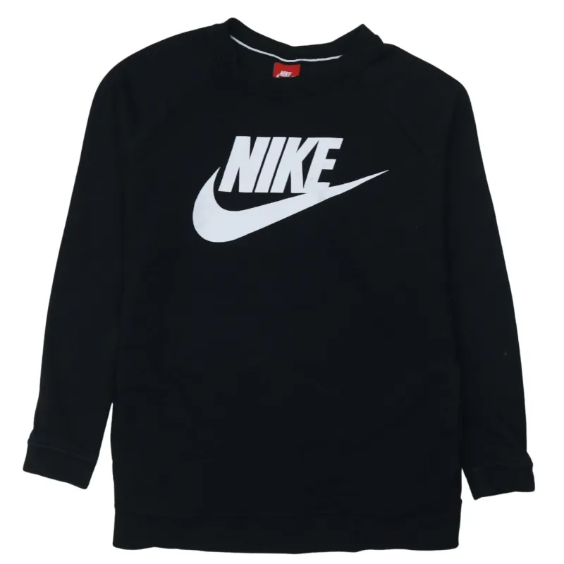 Nike Black Sweatshirt Women's XLarge Printed Logo Crewneck Pullover Fleece Top sold by Vintage Club