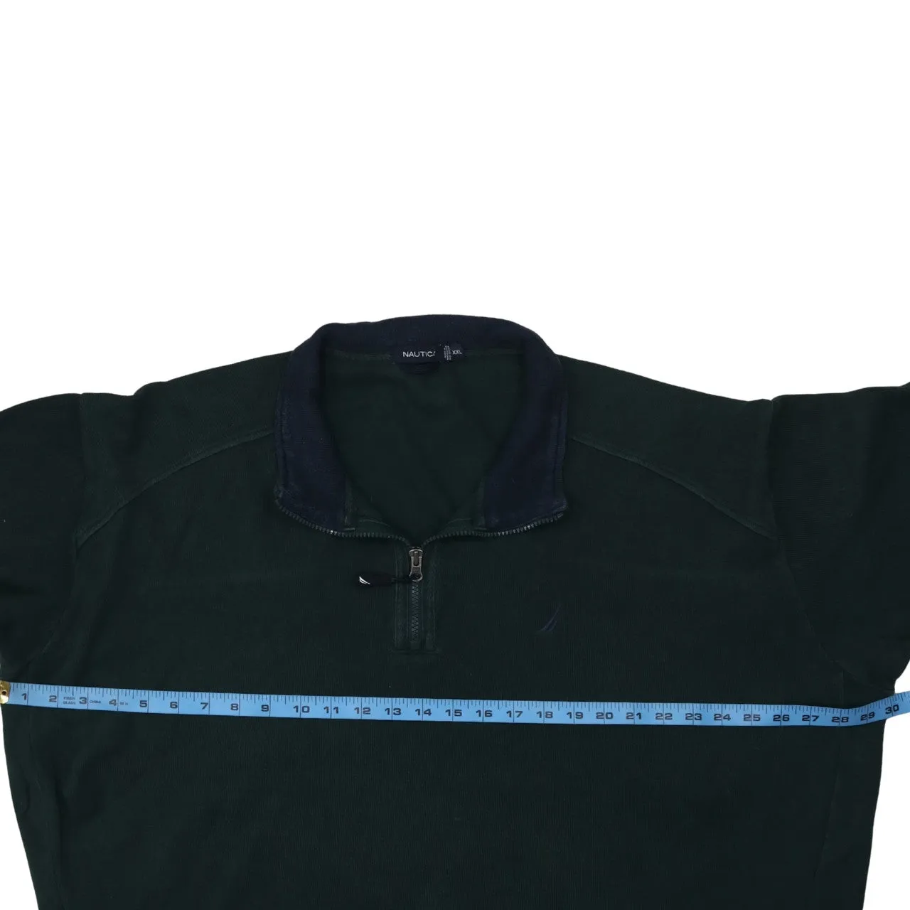 Nautica Dark Green Half Zip Sweatshirt Men's XXLarge Embroidered Logo Funnel Neck Pullover Fleece Top sold by Vintage Club product image thumbnail 5