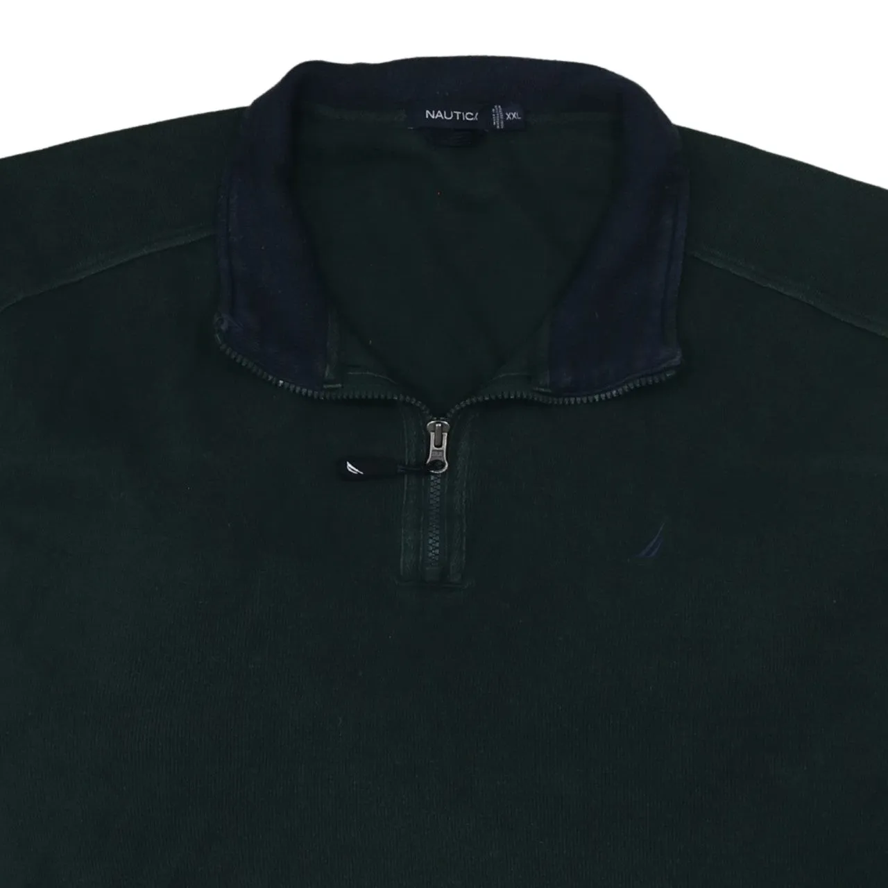 Nautica Dark Green Half Zip Sweatshirt Men's XXLarge Embroidered Logo Funnel Neck Pullover Fleece Top sold by Vintage Club product image thumbnail 3