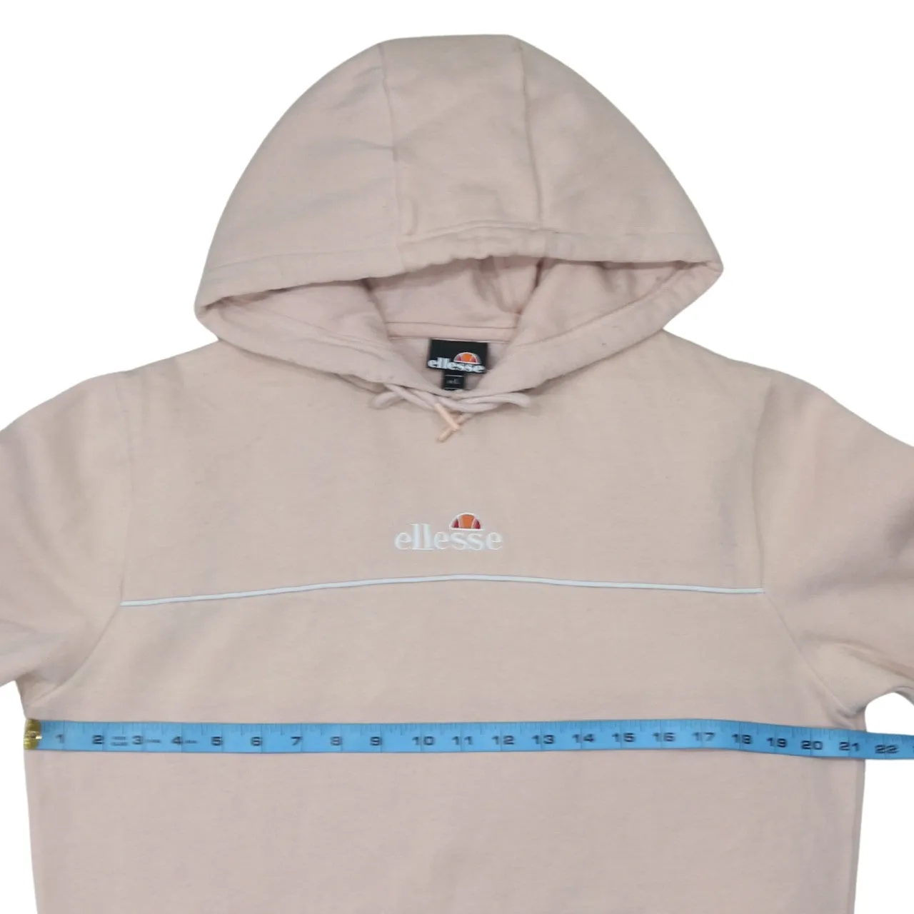 Ellesse Pale Pink Hoodie Women's Large Embroidered Logo Front Pocket Pullover Sweatshirt sold by Vintage Club product image thumbnail 5