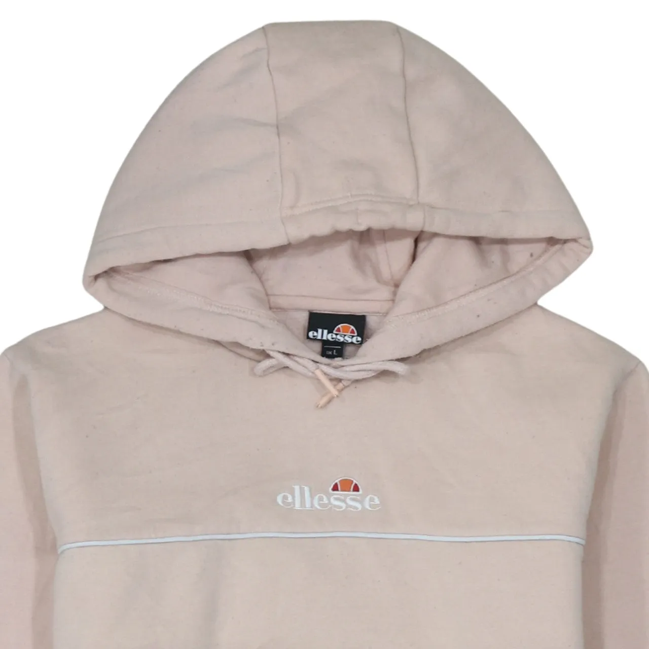 Ellesse Pale Pink Hoodie Women's Large Embroidered Logo Front Pocket Pullover Sweatshirt sold by Vintage Club product image thumbnail 3
