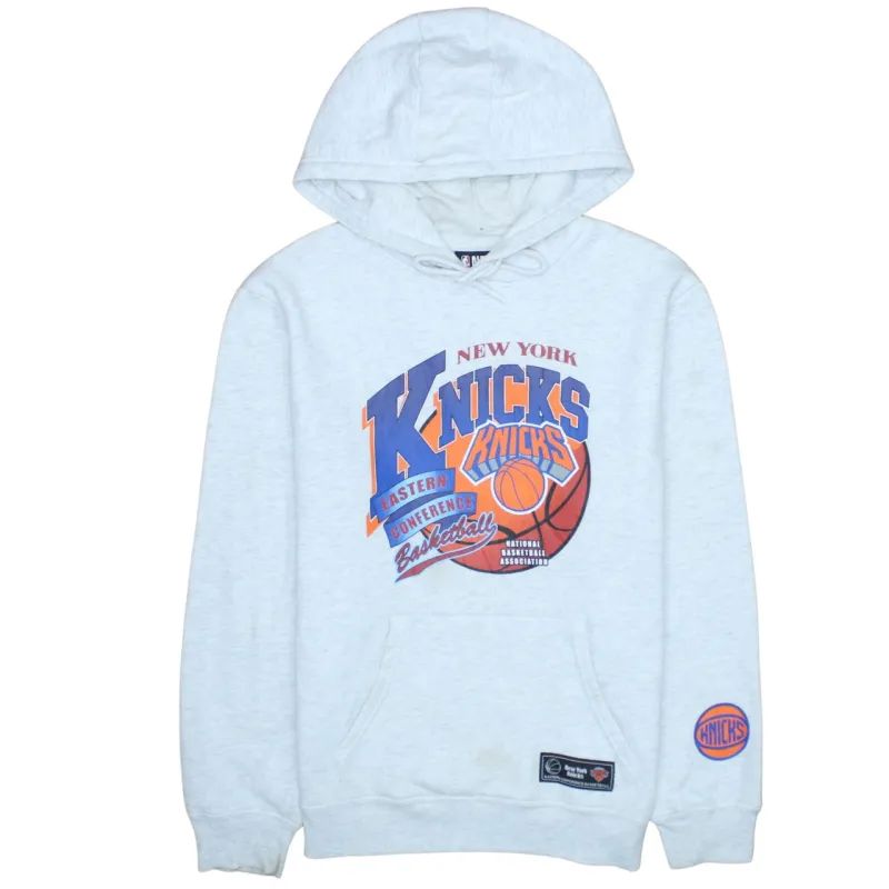 NBA Grey Hoodie Men's Medium New York Knicks Printed Front Logo Pullover Sweatshirt sold by Vintage Club