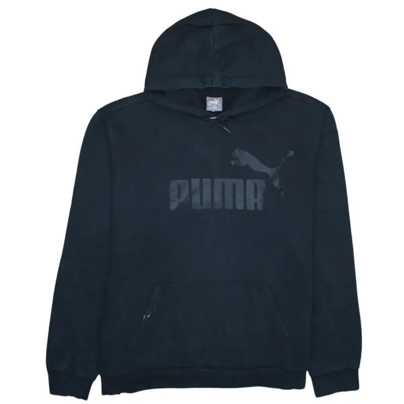 Puma Black Hoodie Men's XXLarge Printed Logo Front Pocket Pullover Sweatshirt sold by Vintage Club