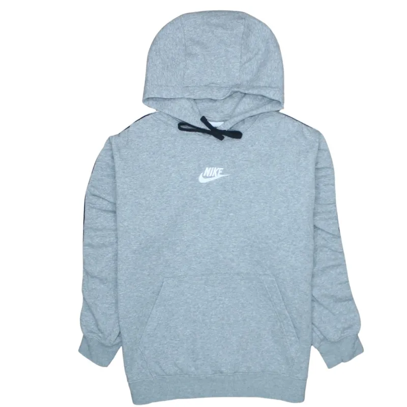 Nike Grey Hoodie Men’s Medium Embroidered Logo Tape Sleeve Pullover Sweatshirt sold by Vintage Club