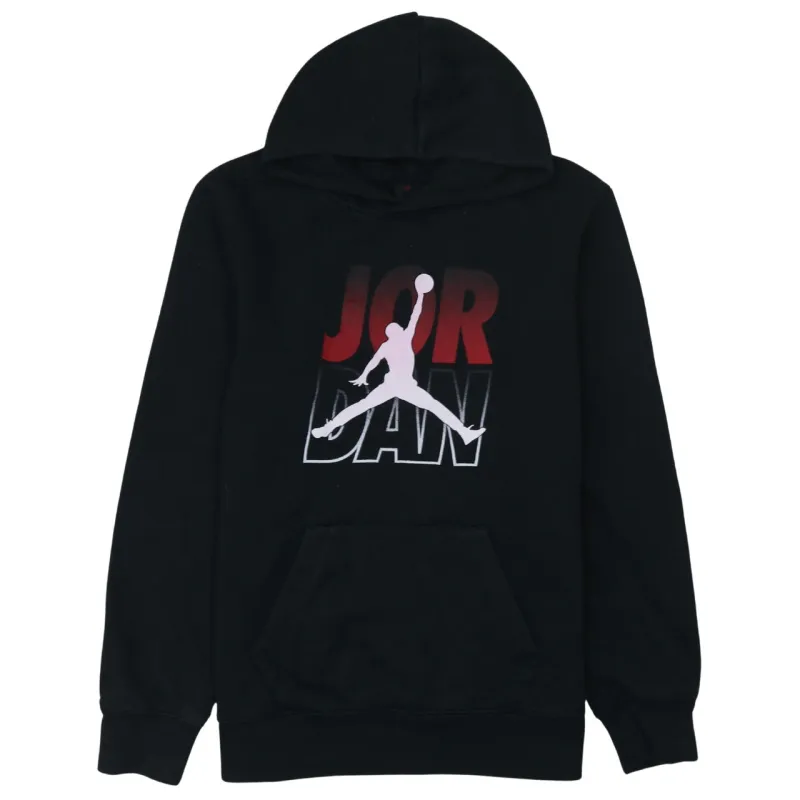 Jordan Black Hoodie Women’s XLarge Printed Jumpman Logo Front Back Graphic Sweatshirt sold by Vintage Club