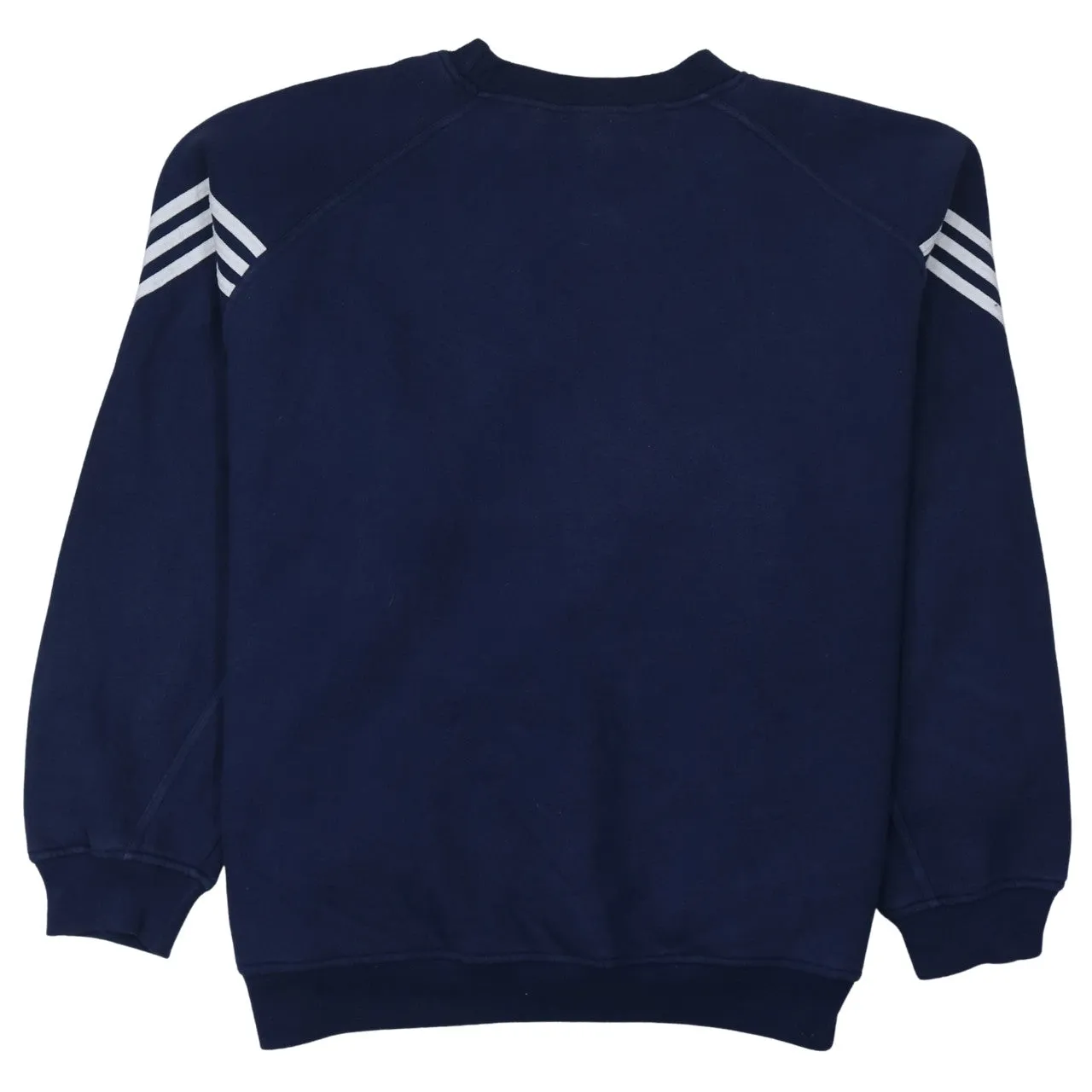 Adidas Navy Blue Sweatshirt Men's XXLarge Embroidered Logo Three Stripe Sleeves Pullover Top sold by Vintage Club product image thumbnail 2