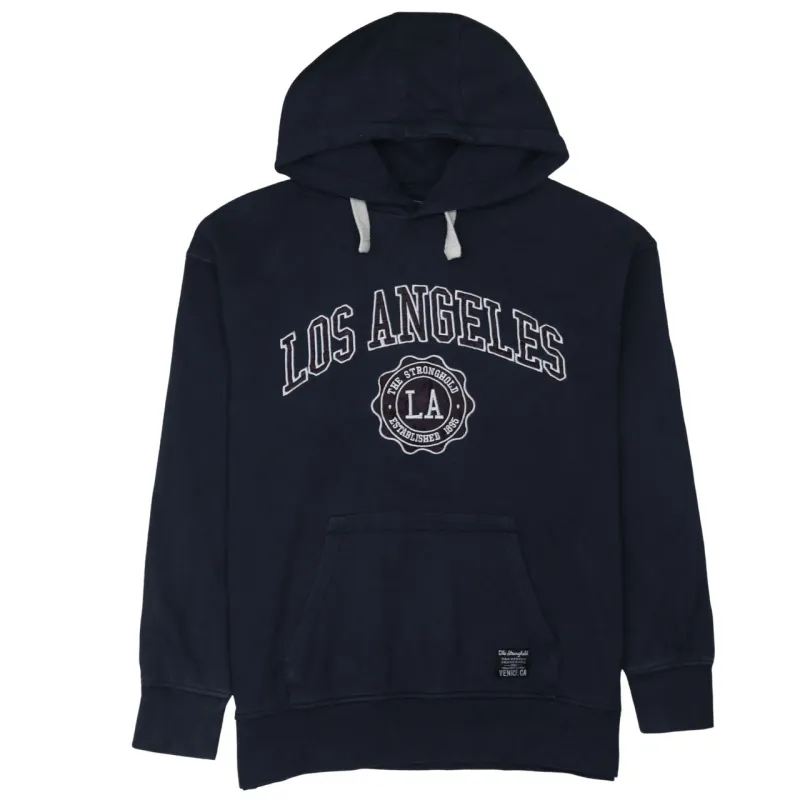 The Stronghold Navy Hoodie Women's XLarge Los Angeles Printed Logo Front Pocket Sweatshirt sold by Vintage Club