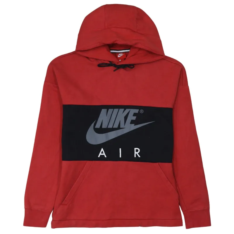 Nike Red Black Hoodie Women’s Small Printed Nike Air Logo Front Pocket Pullover Sweatshirt sold by Vintage Club