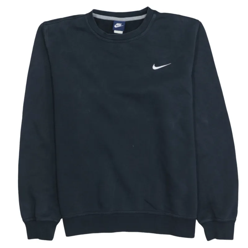 Nike Black Sweatshirt Men's Large Embroidered Swoosh Logo Crewneck Pullover Jumper sold by Vintage Club