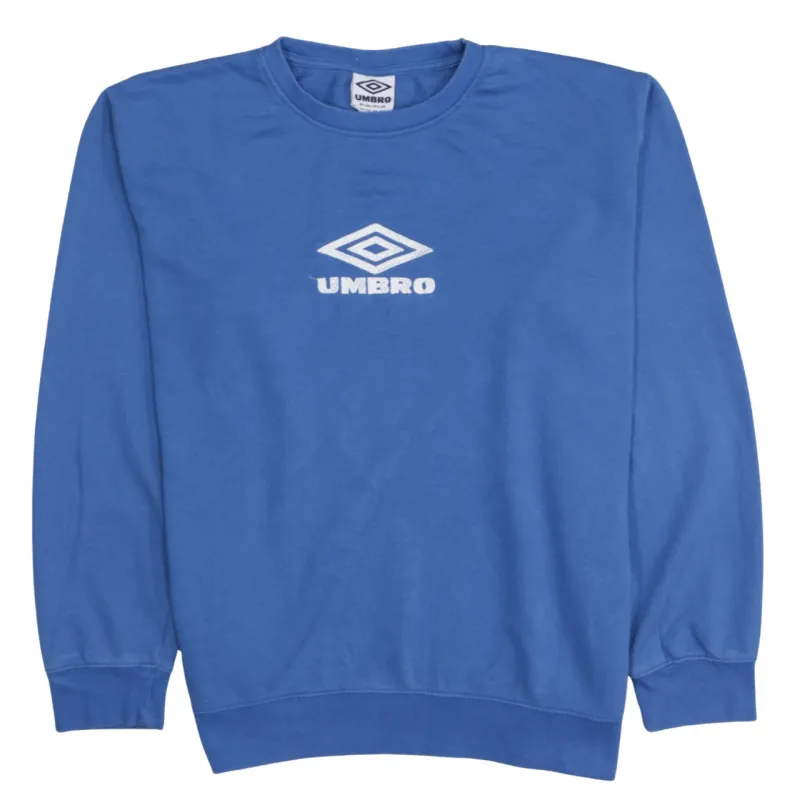 Umbro Blue Sweatshirt Women’s XXLarge Embroidered Chest Logo Crewneck Pullover Top sold by Vintage Club