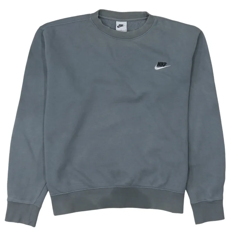 Nike Grey Sweatshirt Men’s Medium Embroidered Swoosh Logo Crewneck Pullover Fleece Top sold by Vintage Club