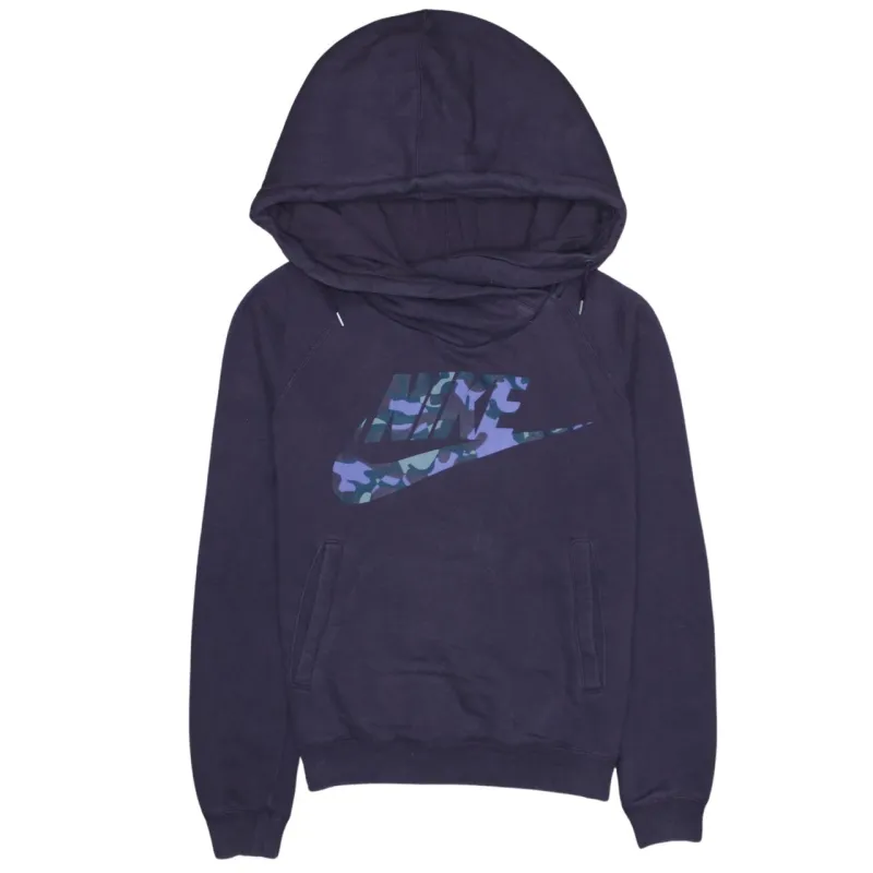 Nike Purple Hoodie Men’s Small Printed Camo Swoosh Logo Front Pouch Pullover Sweatshirt sold by Vintage Club