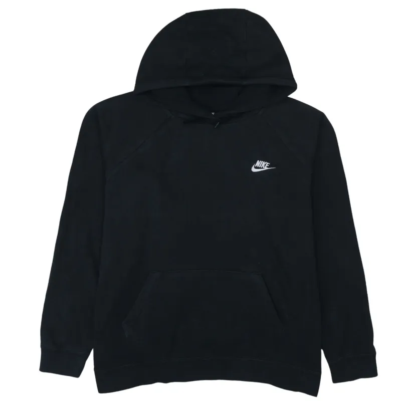 Nike Black Pullover Hoodie Women’s XLarge Embroidered Swoosh Front Pocket Sweatshirt sold by Vintage Club
