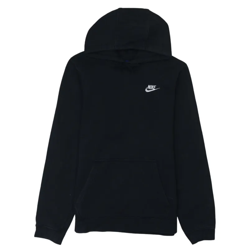 Nike Black Hoodie Men's Small Embroidered Swoosh Logo Front Pouch Pullover Sweatshirt sold by Vintage Club