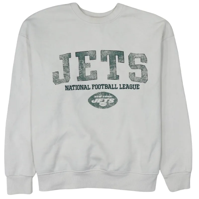 Primark Cream Sweatshirt Women's Small New York Jets Printed Logo Crewneck Pullover Top sold by Vintage Club