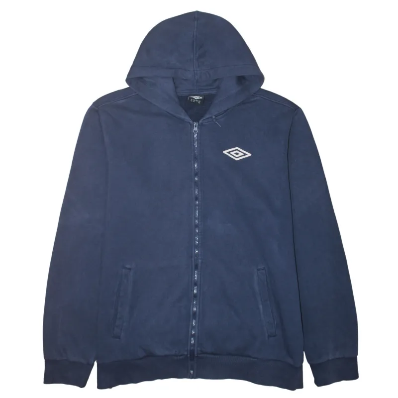 Umbro Navy Blue Zip Hoodie Women's 3XL Embroidered Chest Logo Split Pockets Sweatshirt sold by Vintage Club