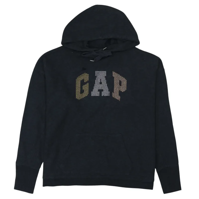 Gap Black Hoodie Men's XSmall Studded Logo Front Pocket Pullover Sweatshirt sold by Vintage Club