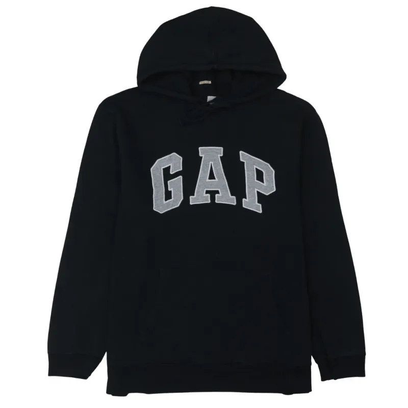 Gap Black Hoodie Women’s XLarge Embroidered Logo Front Pocket Fleece Pullover Sweatshirt sold by Vintage Club