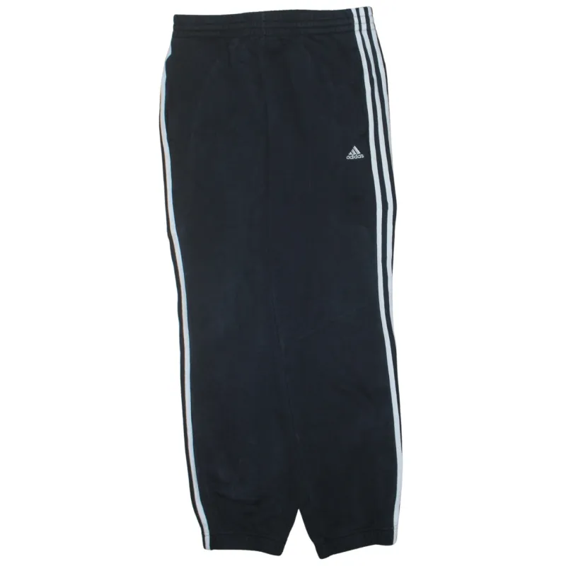 Adidas Black Joggers Women’s Large Three Stripe Fleece Elasticated Cuffs Embroidered Logo Sweatpants sold by Vintage Club