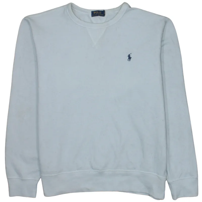 Polo Ralph Lauren Light Blue Sweatshirt Men’s Large Embroidered Pony Logo Crewneck Pullover sold by Vintage Club