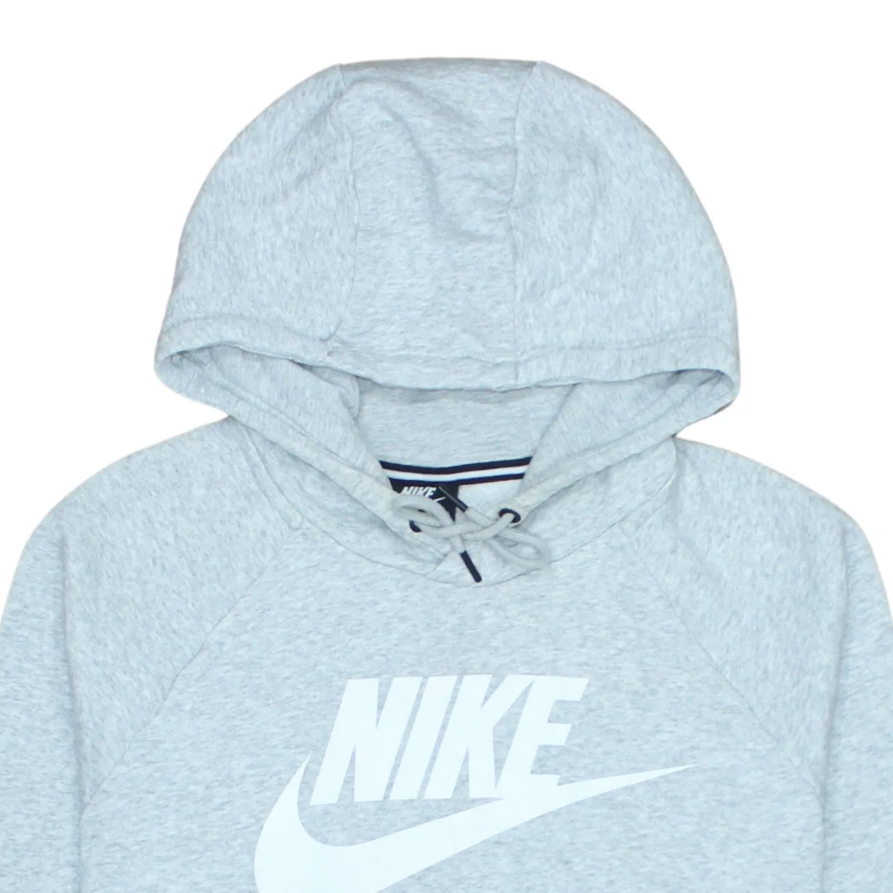 Nike Light Grey Hoodie Women's Large Printed Logo Front Pocket Pullover Sweatshirt sold by Vintage Club product image thumbnail 3